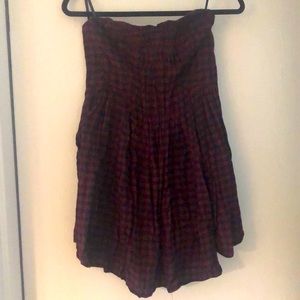 Plaid Strapless Mini Dress